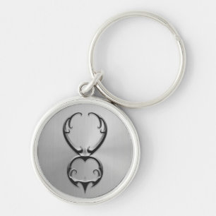 Porte-clés Symbole de Taureau d'acier inoxydable