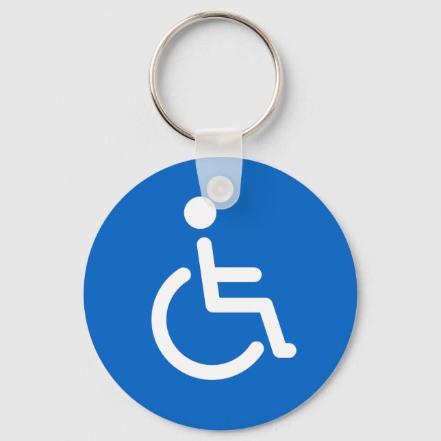 Porte-clés Symbole désactivé ou symbole handicapé bleu et bla (Recto)