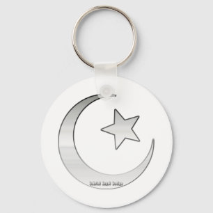 Porte-clés Symbole d'étoile coloré par argent et de croissa