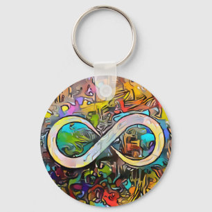 Porte-clés Symbole d'infini   Sensibilisation sur l'autisme N