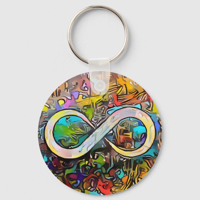 Porte-clés Symbole d'infini | Sensibilisation sur l'autisme N (Recto)