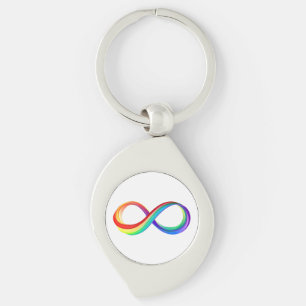 Porte-clés Symbole d'infinité arc-en-ciel stratifié