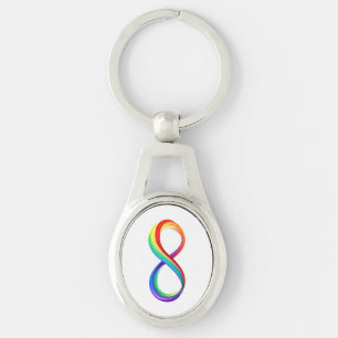 Porte-clés Symbole d'infinité arc-en-ciel stratifié