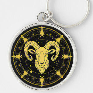 Porte-clés Symbole doré du zodiaque du Bélier