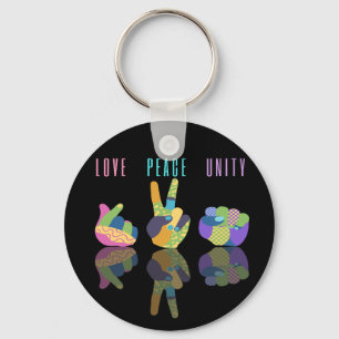 Porte-clés Symbole d'unité de paix d'amour