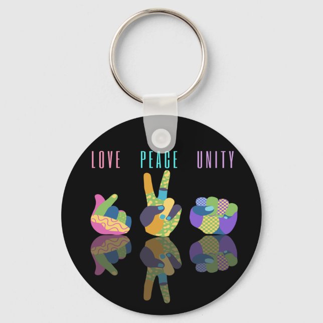 Porte-clés Symbole d'unité de paix d'amour (Recto)