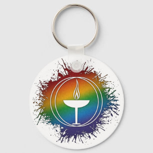 Porte-clés Symbole d'universalisme unitaire arc-en-ciel