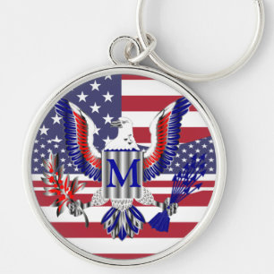 Porte-clés Symbole et drapeau de l'aigle américain