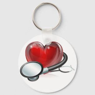 Porte-clés Symbole et stéthoscope de coeur