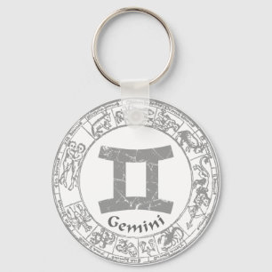 Porte-clés Symbole Gemini Zodiac vintage