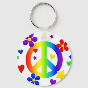 PORTE-CLÉS SYMBOLE HIPPIE TIE DYE AIVE PEACE