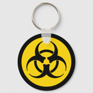 Porte-clés Symbole jaune du risque biologique
