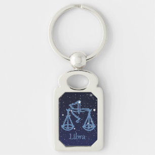 Porte-clés Symbole Libra Constellation et Zodiac avec étoiles