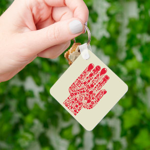 Porte-clés Symbole médical main rouge soins de santé
