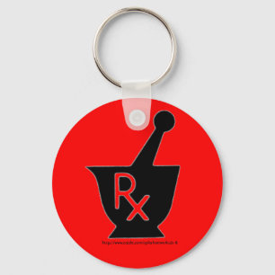 Porte-clés Symbole mortier et pilon de pharmacie - aimant