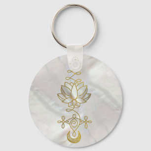 Porte-clés Symbole Pastel Pearl Unalome Lotus
