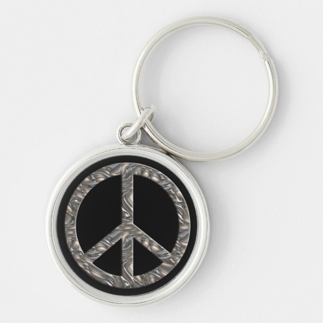Porte-clés Symbole PEACE - ARGENT (Devant)