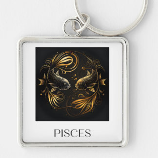 Porte-clés Symbole Porte - clé noir et or Zodiac Pisces Cadea