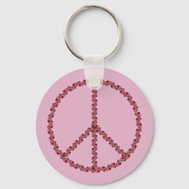 Porte-clés SYMBOLE rose DE LA PAIX (Recto)