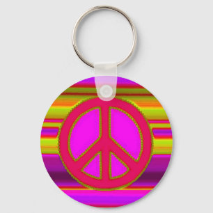 PORTE-CLÉS SYMBOLE ROSE DIFFÉRENT & PAIX