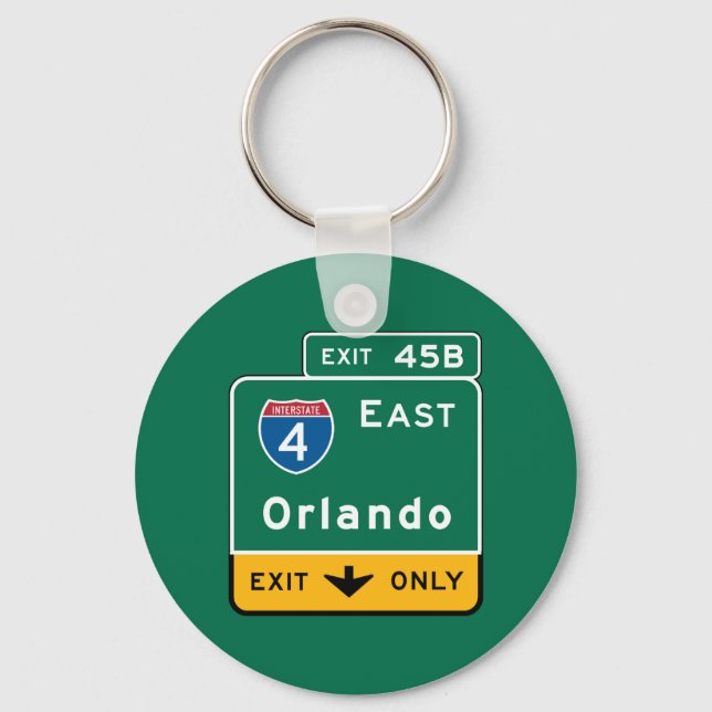 Porte-clés SYMBOLE ROUTIER D'Orlando, FL (Recto)