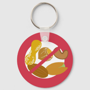 Porte-clés Symbole sans noix d'arachide Symbole Rouge Allergi