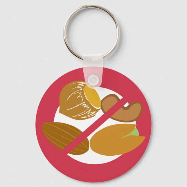 Porte-clés Symbole sans noix d'arbre Rouges Nut Allergy Kids (Recto)