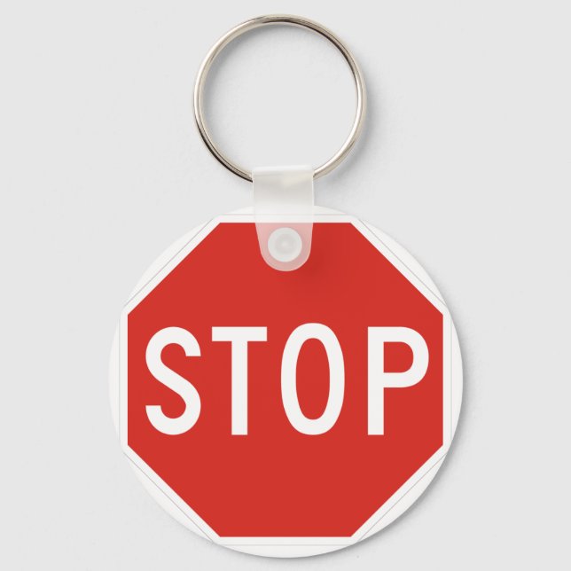 Porte-clés Symbole Stop Street Road Signal Attention Trafic (Recto)