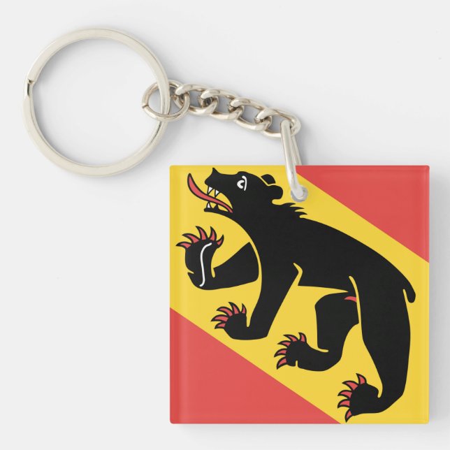 Porte-clés Symbole suisse du drapeau du canton de Berne (Devant)