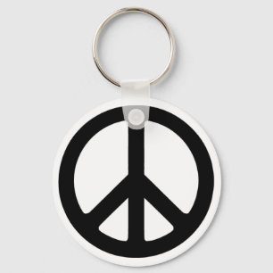 Porte-clés Symbole Super de paix noir classique