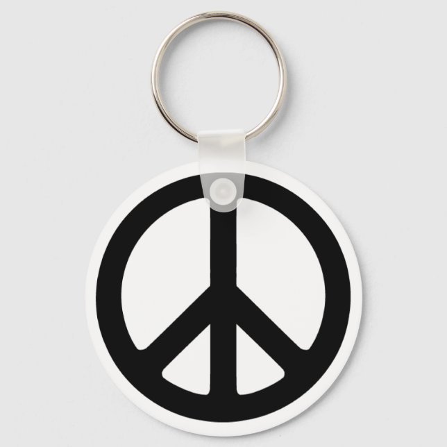 Porte-clés Symbole Super de paix noir classique (Recto)
