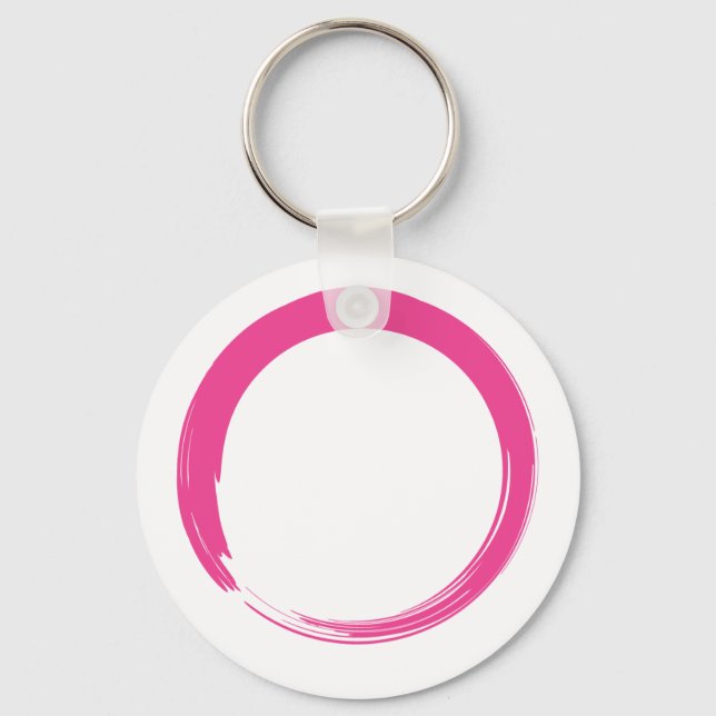 Porte-clés Symbole zen rose / Cercle Enso (Recto)