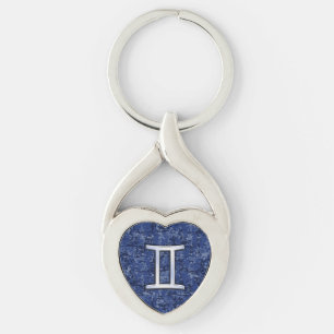 Porte-clés SYMBOLE Zodiaque Gemini moderne Marine Camion numé