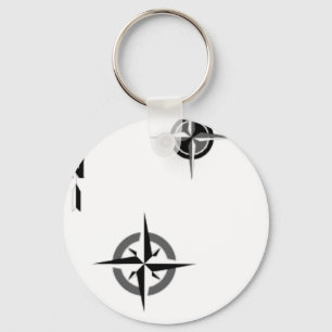 Porte-clés Symboles de boussole et de carte de voyage