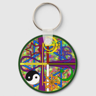 Porte-clés Symboles de chant religieux d'unité