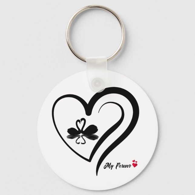 Porte-clés Symboles de charme de l'amour éternel - Design Por (Recto)