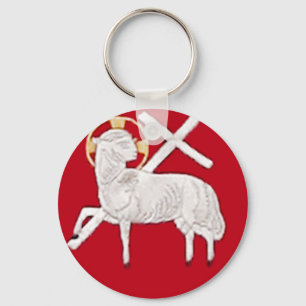 PORTE-CLÉS SYMBOLES DE L'ÉGLISE CHRÉTIENNE - AGNEAU DE DIEU