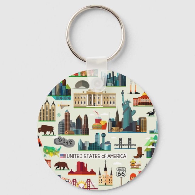 Porte-clés Symboles Motifs américains (Recto)