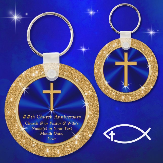 Porte-clés Sympathie, Faveurs de l'Église personnalisée, Or b (Church anniversary party ideas. Pastor anniversary gifts for church members. Cheap church gifts. )