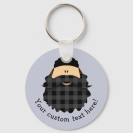 Porte-clés Sympathique Pays Plaid Black Bearded Character