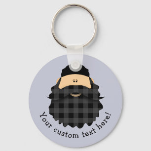 Porte-clés Sympathique Pays Plaid Black Bearded Character