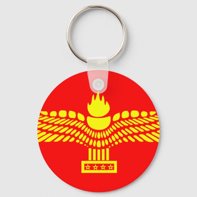 Porte-clés Syriac Aramaic Peuple, drapeau syrien (Recto)