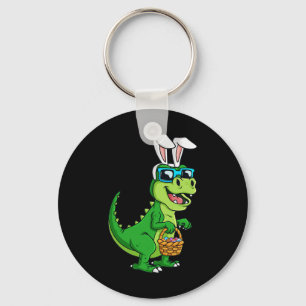 Porte-clés T Rex Lapin De Pâques Avec Panier Oeufs Dinosaure 