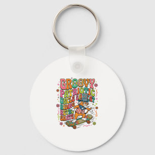 Porte-clés T-shirt à typographie rétro avec chat oncle Sam pa