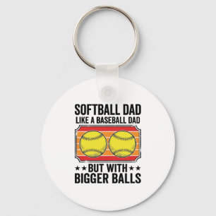 Porte-clés T-shirt avec gravure vintage Papa Softball Boules
