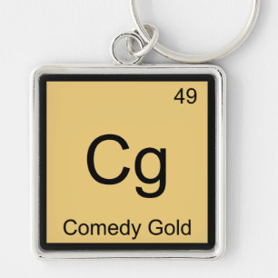 Porte-clés T-Shirt Cg - Chimie Or Comédie Symbole d'élément c