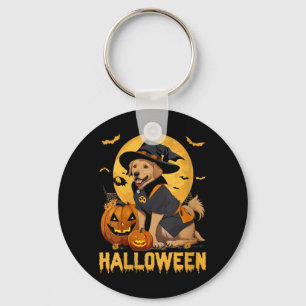 Porte-clés T-shirt col V pour femmes Halloween Chien4