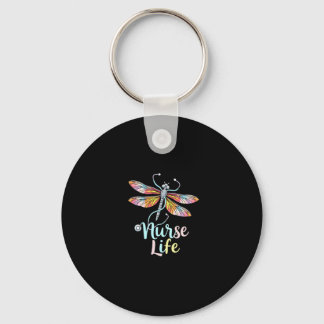 Porte-clés T-Shirt Coloré Libellule Infirmière (1)