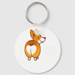 Porte-clés T-Shirt Corgi Butt - Love Chien Pet Chien Couples 