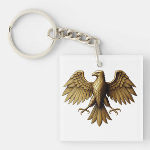 Porte-clés T-shirt d'aigle doré Graphe d'oiseaux majestueux